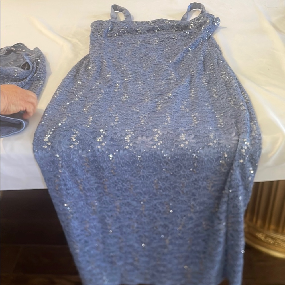 Blue Lace Sequin Dress